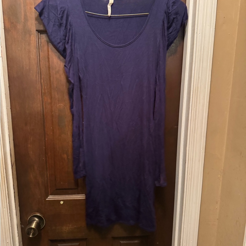 Women’s Short Sleeve Small Elegant Purple Women's Dress